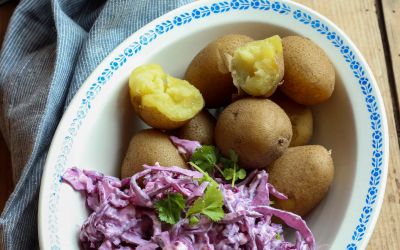 Pellkartoffeln mit Rotkohl-Tsatsiki oder ein Buchtipp zu Weihnachten