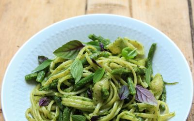 Pasta mit Bohnen und Basilikum-Pesto oder warum Nachbarn manchmal doch nicht so schlimm sind