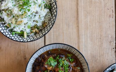 Bohnen-Chili mit Kräuter-Reis oder was macht man eigentlich mit schwarzen Bohnen?